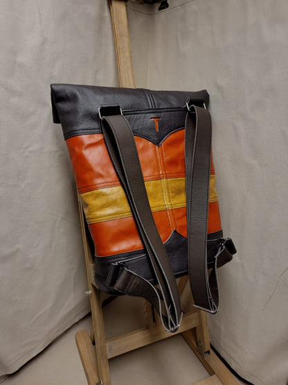 Hawthorn Roll Top Backpack - Orange & Yellow